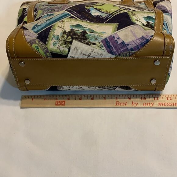 Talbots large stamp print satchel/travel tote/purse - Picture 7 of 13